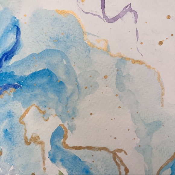 Abstract Waterfall Original Art Watercolor Landscape Painting - Picture 14 of 16